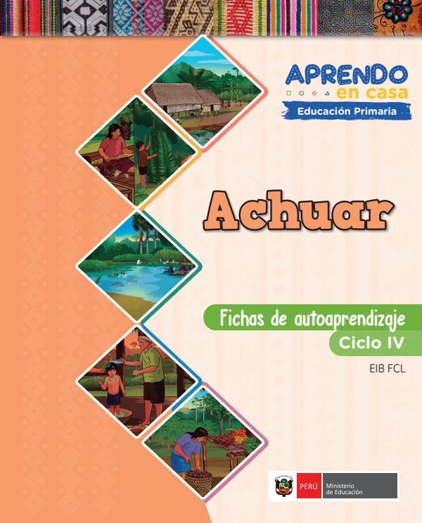 Achuar - Fichas de autoaprendizaje Mamaru - IV Ciclo - Primaria (MINEDU) PDF 1 Portada de Achuar - Fichas de autoaprendizaje Mamaru - IV Ciclo - Primaria - MINEDU