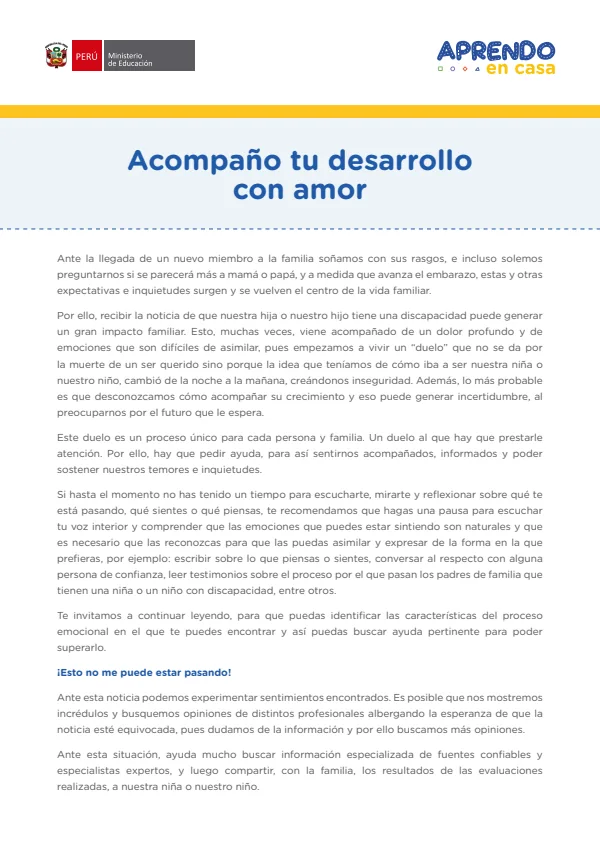 Acompaño tu desarrollo con amor - Secundaria (MINEDU) PDF 1 Portada de Acompaño tu desarrollo con amor - Secundaria - MINEDU