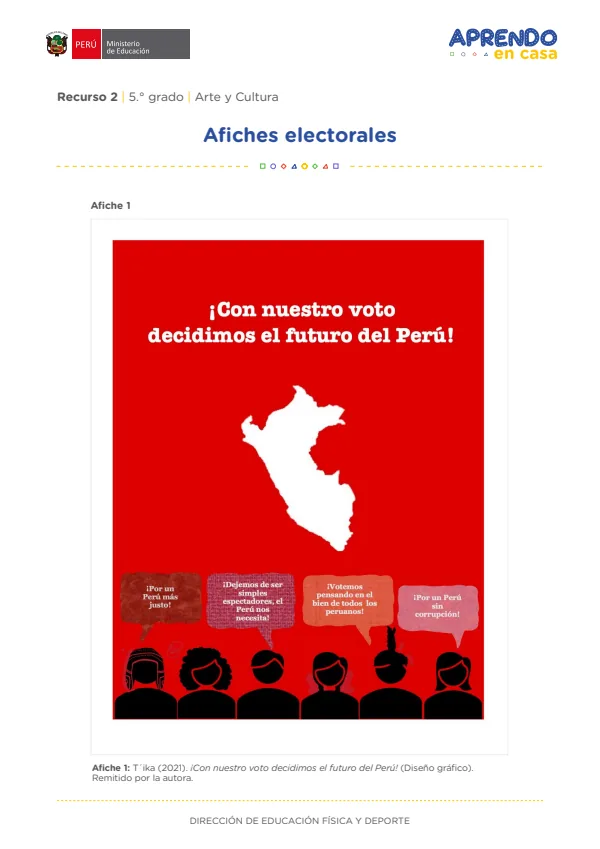 Afiches electorales - 5.° grado de Secundaria (MINEDU) PDF 1 Portada de Afiches electorales - 5.° grado de Secundaria - MINEDU