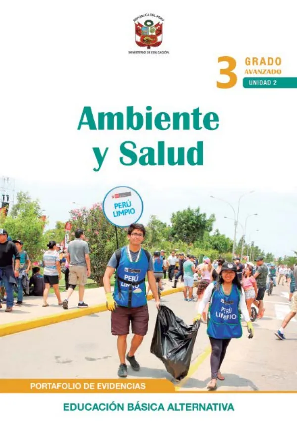 Ambiente y salud 3 Tercer grado - Ciclo avanzado (MINEDU) PDF 1 Portada de Ambiente y salud 3 Tercer grado - Ciclo avanzado - Educación Básica Alternativa (EBA) - MINEDU