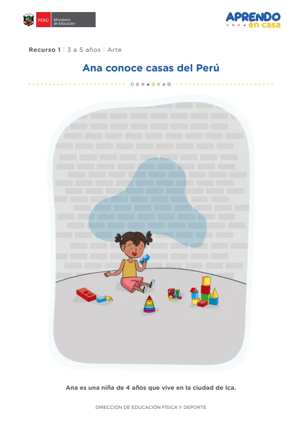 Ana conoce casas del Perú: recurso, 1. 3 a 5 años, Arte (MINEDU) PDF 1 Portada de Ana conoce casas del Perú: recurso, 1. 3 a 5 años, Arte - MINEDU