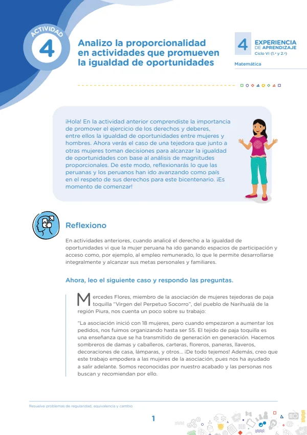 Analizo la proporcionalidad en actividades - Secundaria (MINEDU) PDF 1 Portada de Analizo la proporcionalidad en actividades - Secundaria - MINEDU