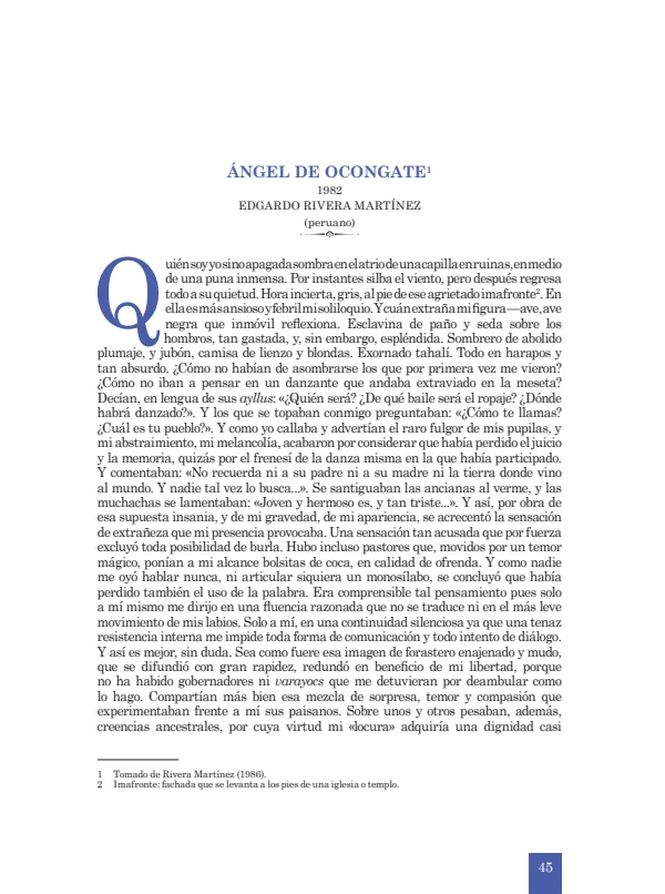 Angel de ocongate: 1982. Edgardo Rivera Martínez - 5.° grado de Secundaria (MINEDU) PDF 1 Portada de Angel de ocongate: 1982. Edgardo Rivera Martínez - 5.° grado de Secundaria - MINEDU