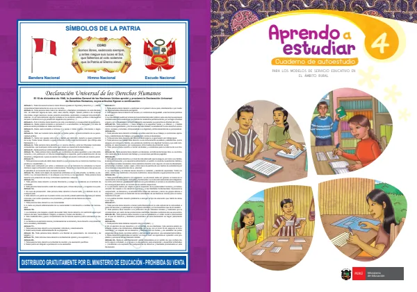 Aprendo a estudiar 4: Cuaderno de autoestudio - 4.° grado de Secundaria (MINEDU) PDF 1 Portada de Aprendo a estudiar 4: Cuaderno de autoestudio - 4.° grado de Secundaria - MINEDU