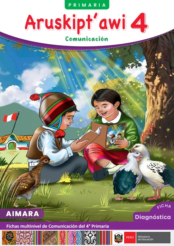 Aruskipt'awi 4 - Aymara: fichas multinivel de Comunicación del 4° Primaria - Aimara (MINEDU) PDF 1 Portada de Aruskipt'awi 4 - Aymara: fichas multinivel de Comunicación del 4° Primaria - Aimara - MINEDU