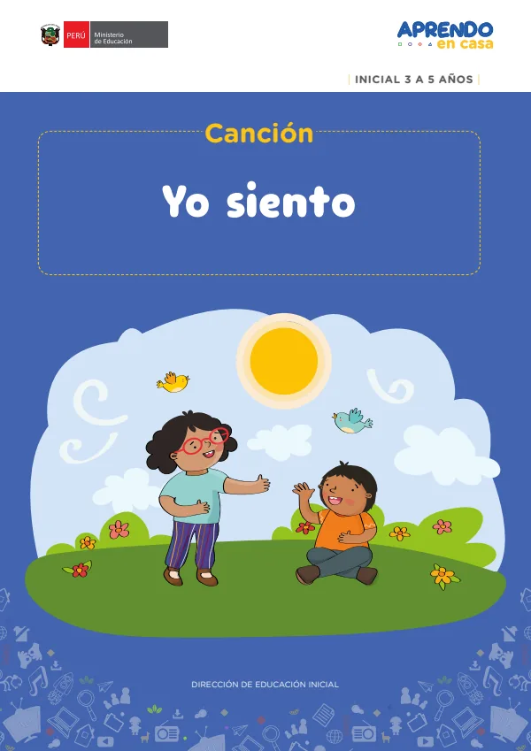 Canción: Yo siento. Inicial 3 a 5 años - texto (MINEDU) PDF 1 Portada de Canción: Yo siento. Inicial 3 a 5 años - texto - MINEDU