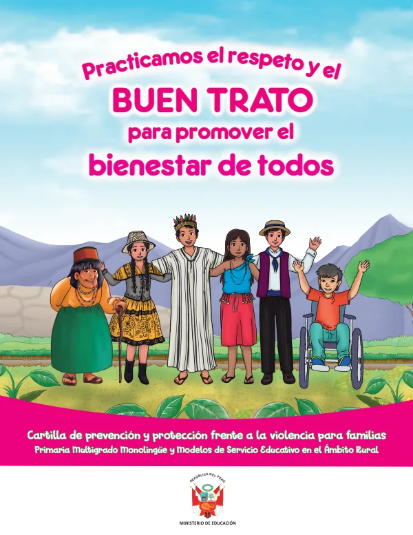 Cartilla de prevención y protección frente a la violencia para familias: Primaria (MINEDU) PDF 1 Portada de Cartilla de prevención y protección frente a la violencia para familias: Primaria - MINEDU