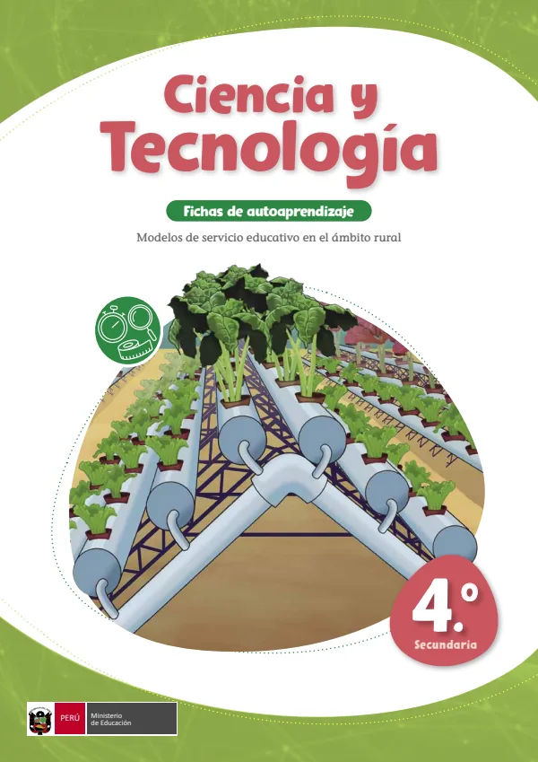 Ciencia y Tecnología 4: Fichas de autoaprendizaje - 4.° grado de Secundaria (MINEDU) PDF 1 Portada de Ciencia y Tecnología 4: Fichas de autoaprendizaje - 4.° grado de Secundaria - MINEDU