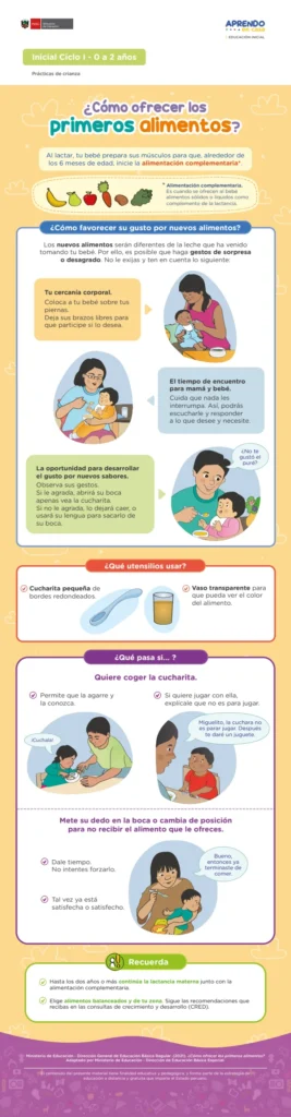 ¿Cómo ofrecer los primeros alimentos?: Prácticas de crianza - Inicial 0 a 2 años (MINEDU) PDF 1 Portada de ¿Cómo ofrecer los primeros alimentos?: Prácticas de crianza - Inicial 0 a 2 años - MINEDU