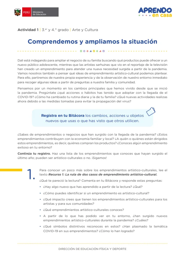 Comprendemos y ampliamos la situación , 3.er y 4. grado (MINEDU) PDF 1 Portada de Comprendemos y ampliamos la situación , 3.er y 4. grado - MINEDU