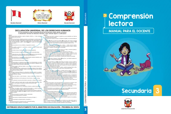 Comprensión lectora: manual para el docente de tercer grado de Secundaria 2018 · 2018 (MINEDU) PDF 1 Portada de Comprensión lectora: manual para el docente de tercer grado de Secundaria 2018 · 2018 - MINEDU