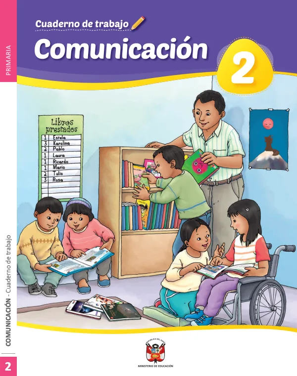 Comunicación 2: Cuaderno de trabajo - 2.° grado de Primaria (MINEDU) PDF 1 Portada de Comunicación 2: Cuaderno de trabajo - 2.° grado de Primaria - MINEDU