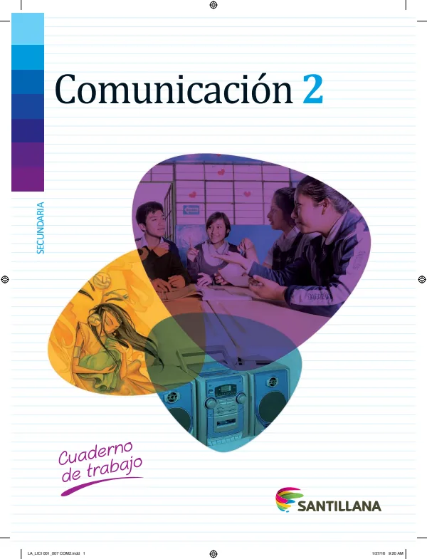 Comunicación 2: Cuaderno de trabajo - 2.° grado de Secundaria (MINEDU) PDF 1 Portada de Comunicación 2: Cuaderno de trabajo - 2.° grado de Secundaria - MINEDU
