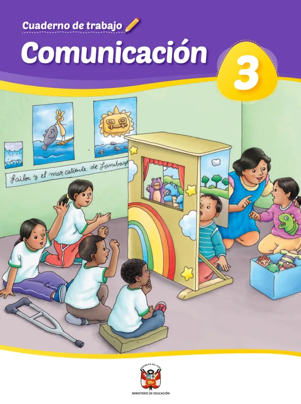 Comunicación 3: cuaderno de trabajo para tercer grado de Educación Primaria 2019 · 2019 (MINEDU) PDF 1 Portada de Comunicación 3: cuaderno de trabajo para tercer grado de Educación Primaria 2019 · 2019 - MINEDU