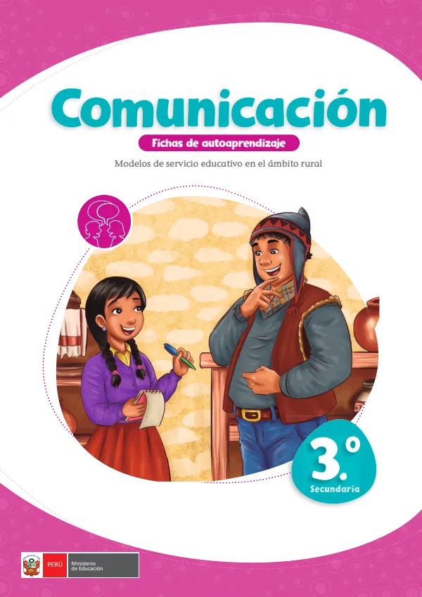 Comunicación, 3: fichas de autoaprendizaje a distancia - 3.° grado de Secundaria (MINEDU) PDF 1 Portada de Comunicación, 3: fichas de autoaprendizaje a distancia - 3.° grado de Secundaria - MINEDU
