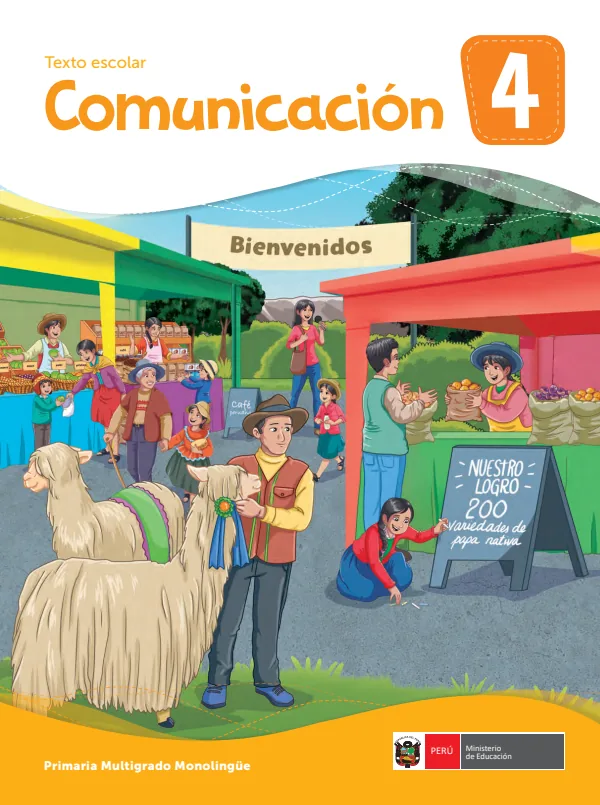 Comunicación 4: texto escolar - primaria multigrado monolingüe (MINEDU) PDF 1 Portada de Comunicación 4: texto escolar - primaria multigrado monolingüe - MINEDU