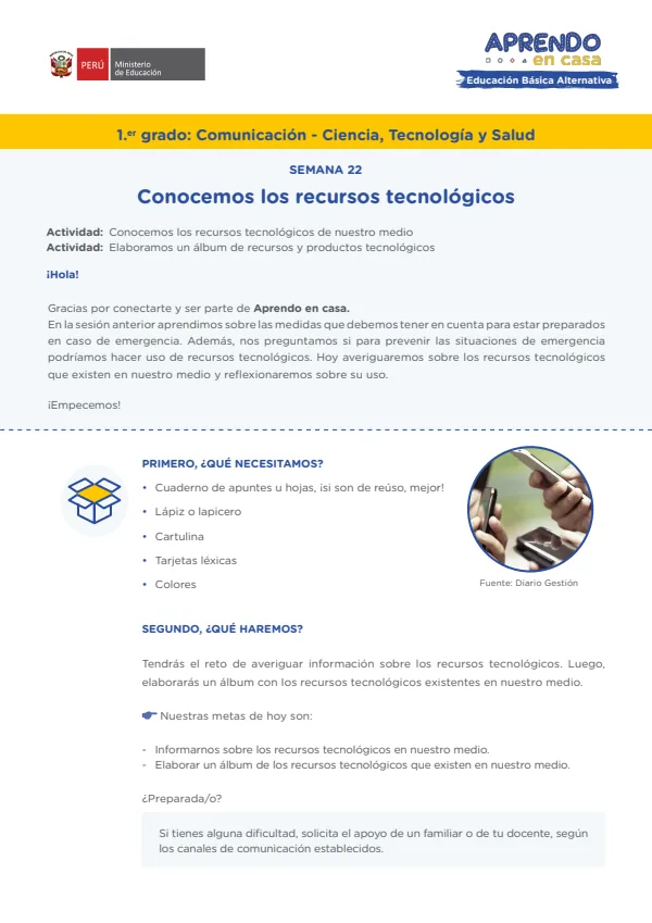 Conocemos los recursos tecnológicos - Educación Inicial (MINEDU) PDF 1 Portada de Conocemos los recursos tecnológicos - Educación Inicial - Educación Básica Alternativa (EBA) - MINEDU