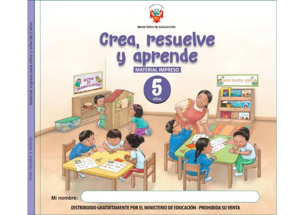 Crea, resuelve y aprende: material impreso para niñas y niños de 5 años (MINEDU) PDF 1 Portada de Crea, resuelve y aprende: material impreso para niñas y niños de 5 años - MINEDU