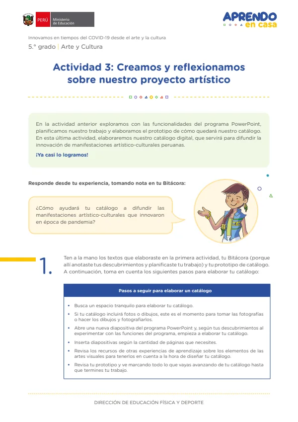 Creamos y reflexionamos sobre nuestro proyecto artístico - 5.° grado de Secundaria (MINEDU) PDF 1 Portada de Creamos y reflexionamos sobre nuestro proyecto artístico - 5.° grado de Secundaria - MINEDU