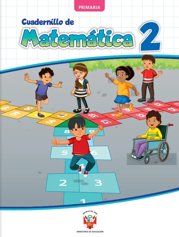 Cuadernillo de Matemática 2. grado de Primaria (MINEDU) PDF 1 Portada de Cuadernillo de Matemática 2. grado de Primaria - MINEDU