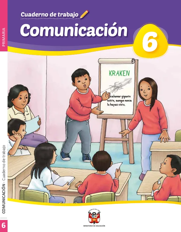 Cuaderno de trabajo Comunicación 6 - 6.° grado de Primaria (MINEDU) PDF 1 Portada de Cuaderno de trabajo Comunicación 6 - 6.° grado de Primaria - MINEDU