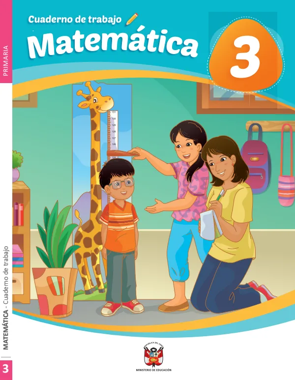 Cuaderno de trabajo Matemática 3 - 3.° grado de Primaria (MINEDU) PDF 1 Portada de Cuaderno de trabajo Matemática 3 - 3.° grado de Primaria - MINEDU
