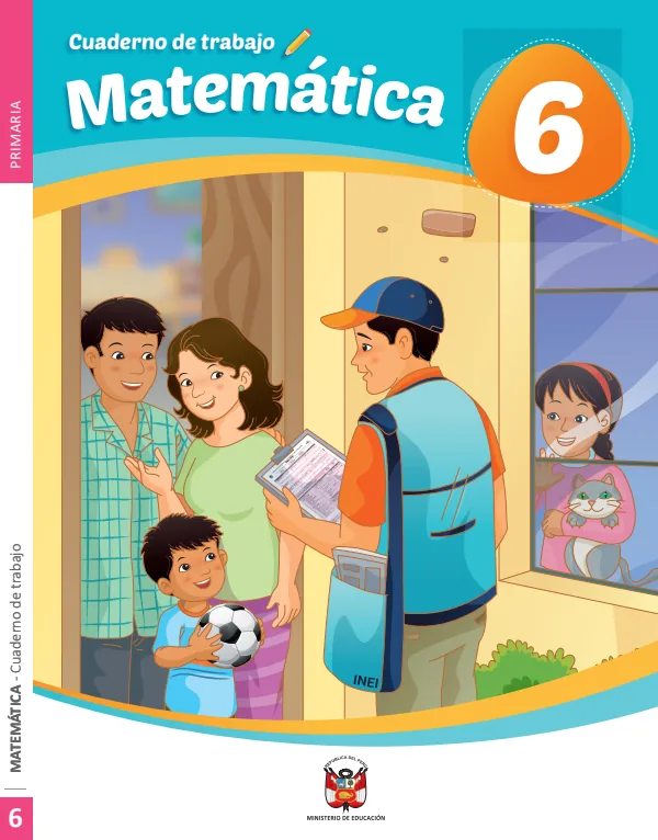 Cuaderno de trabajo Matemática 6 - 6.° grado de Primaria (MINEDU) PDF 1 Portada de Cuaderno de trabajo Matemática 6 - 6.° grado de Primaria - MINEDU
