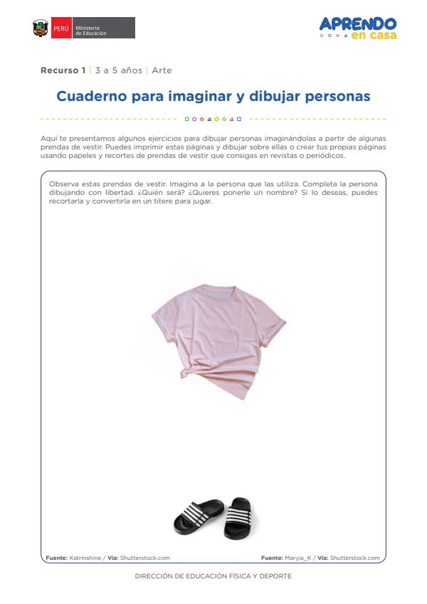 Cuaderno para imaginar y dibujar personas: recurso, 1. 3 a 5 años, Arte (MINEDU) PDF 1 Portada de Cuaderno para imaginar y dibujar personas: recurso, 1. 3 a 5 años, Arte - MINEDU