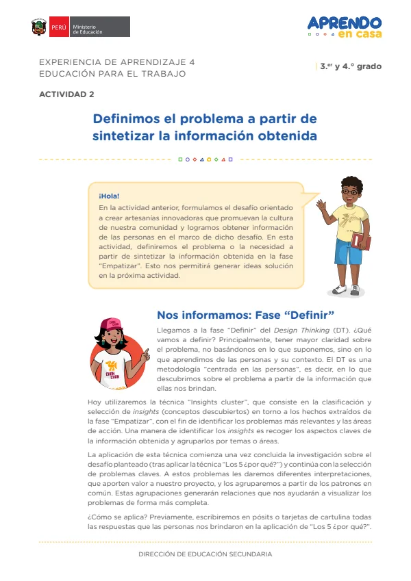 Definimos el problema a partir de sintetizar la información obtenida - Secundaria (MINEDU) PDF 1 Portada de Definimos el problema a partir de sintetizar la información obtenida - Secundaria - MINEDU