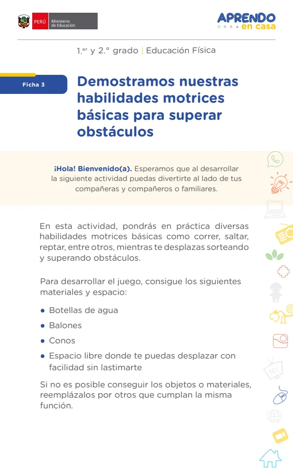 Demostramos nuestras habilidades motrices básicas para superar obstáculos - Primaria (MINEDU) PDF 1 Portada de Demostramos nuestras habilidades motrices básicas para superar obstáculos - Primaria - MINEDU
