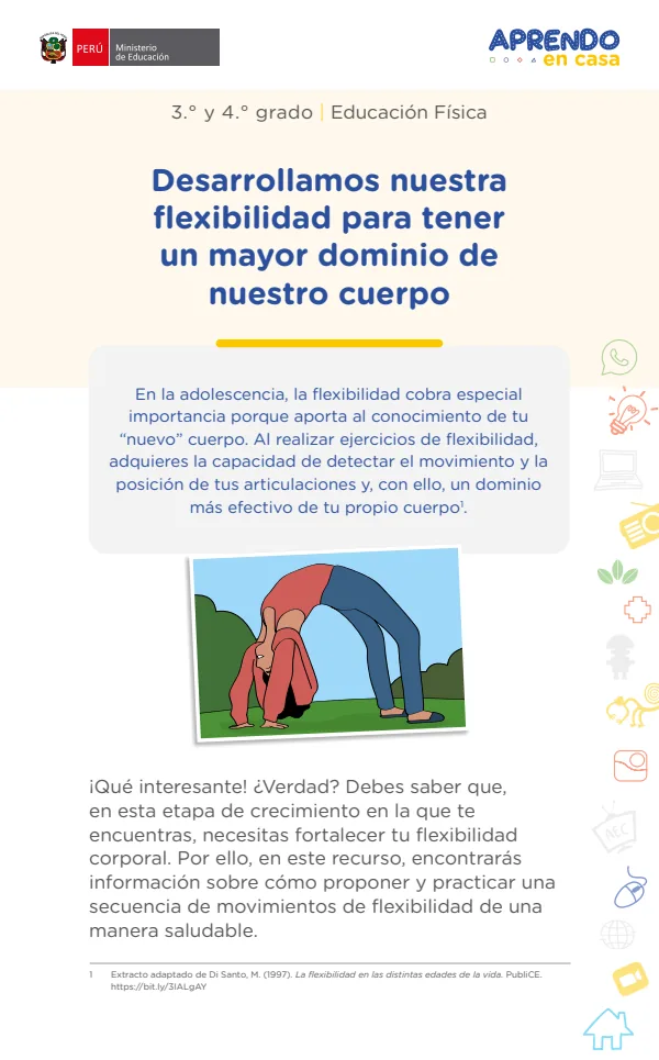 Desarrollamos nuestra flexibilidad para tener un mayor dominio de nuestro cuerpo (MINEDU) PDF 1 Portada de Desarrollamos nuestra flexibilidad para tener un mayor dominio de nuestro cuerpo - Secundaria - MINEDU