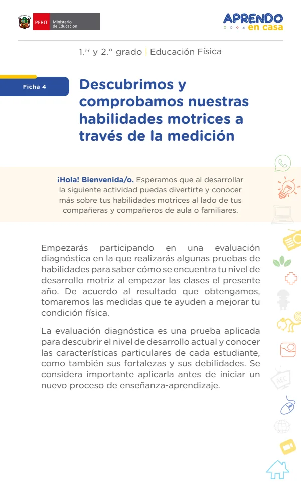 Descubrimos y comprobamos nuestras habilidades motrices a través de la medición (MINEDU) PDF 1 Portada de Descubrimos y comprobamos nuestras habilidades motrices a través de la medición - Primaria - MINEDU