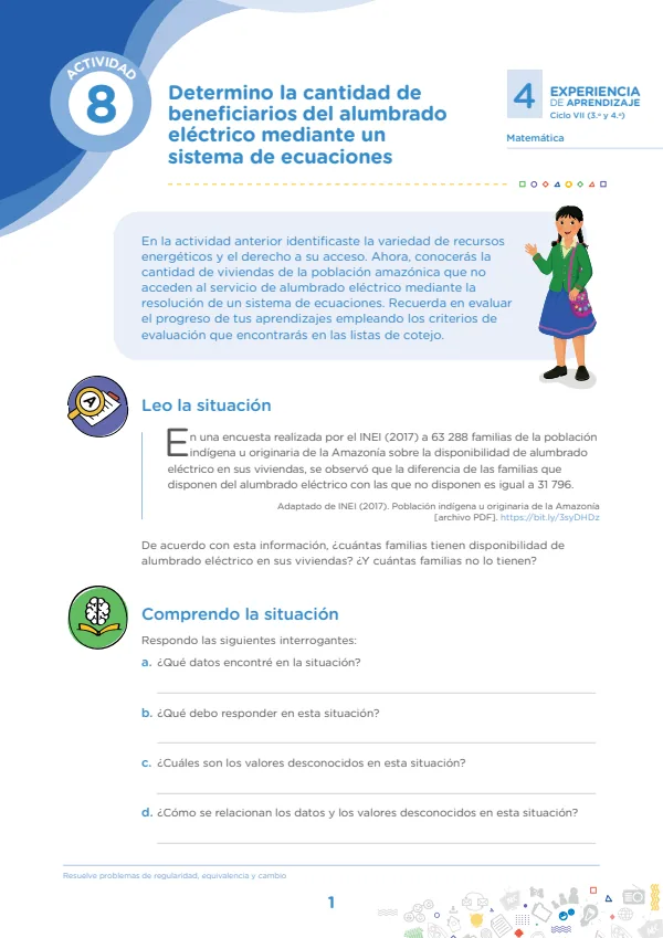 Determino la cantidad de beneficiarios del alumbrado - Secundaria (MINEDU) PDF 1 Portada de Determino la cantidad de beneficiarios del alumbrado - Secundaria - MINEDU