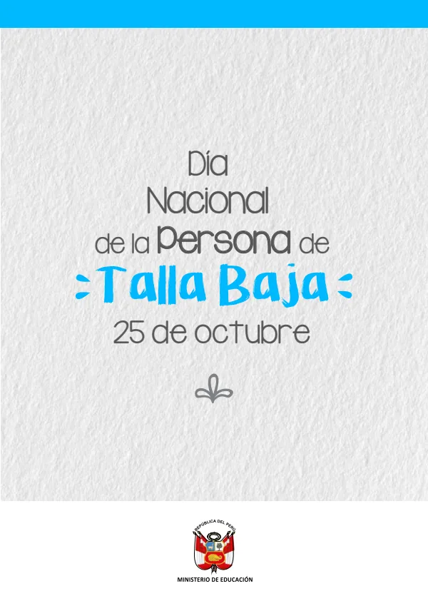 Día Nacional de la persona Talla Baja 25 de octubre - Secundaria (MINEDU) PDF 1 Portada de Día Nacional de la persona Talla Baja 25 de octubre - Secundaria - MINEDU