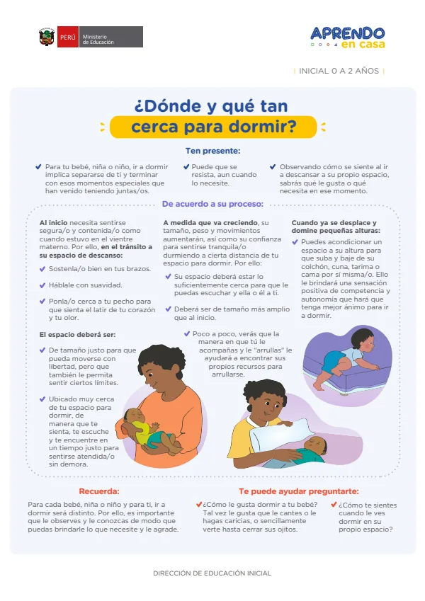 ¿Dónde y qué tan cerca para dormir? - Inicial 2 años (MINEDU) PDF 1 Portada de ¿Dónde y qué tan cerca para dormir? - Inicial 2 años - MINEDU