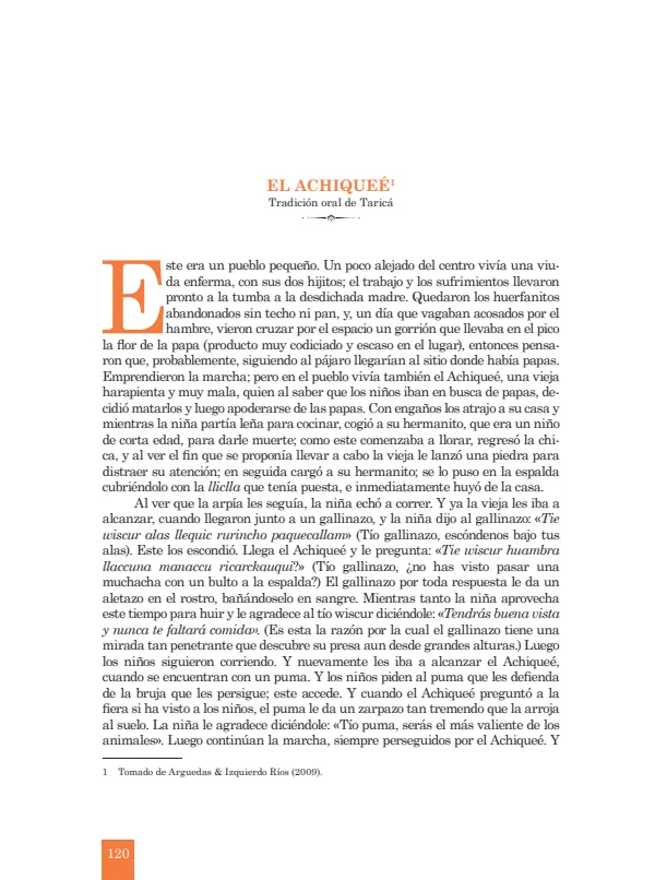 El achiquée: Tradición oral de Taricá - Secundaria (MINEDU) PDF 1 Portada de El achiquée: Tradición oral de Taricá - Secundaria - MINEDU