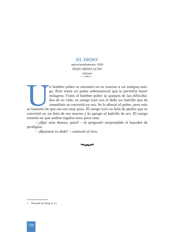 El dedo: aproximandamente 1620. Feng Meng-Lung - 1.° grado de Secundaria (MINEDU) PDF 1 Portada de El dedo: aproximandamente 1620. Feng Meng-Lung - 1.° grado de Secundaria - MINEDU