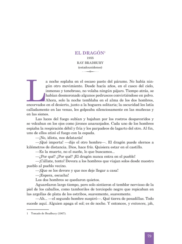 El dragón: 1955. Ray Bradbury - 2.° grado de Secundaria (MINEDU) PDF 1 Portada de El dragón: 1955. Ray Bradbury - 2.° grado de Secundaria - MINEDU