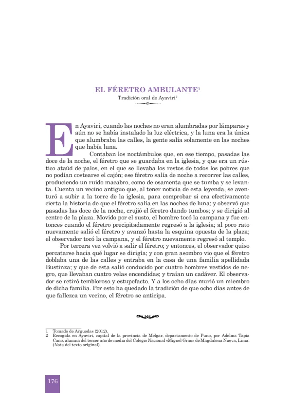 El feretro ambulante: Tradición oral de Ayaviri - 5.° grado de Secundaria (MINEDU) PDF 1 Portada de El feretro ambulante: Tradición oral de Ayaviri - 5.° grado de Secundaria - MINEDU