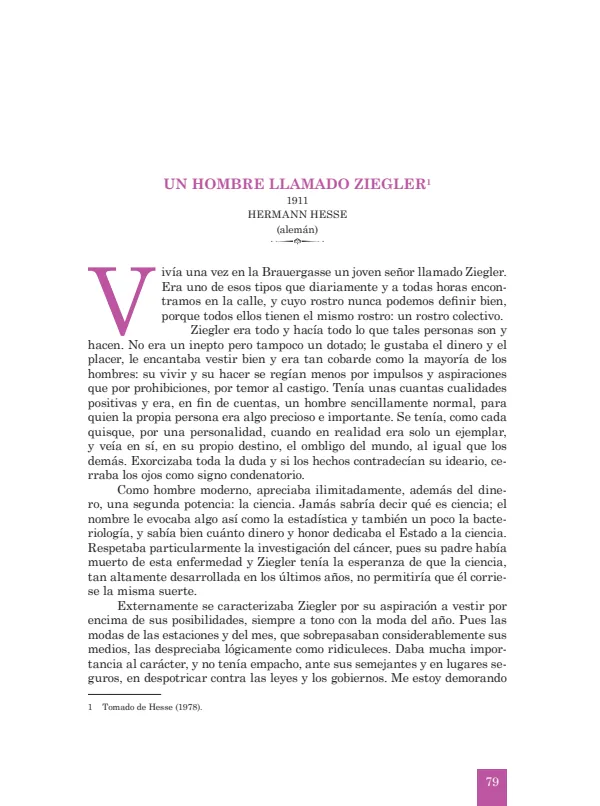 El hombre llamado ziegler: 1911.Hermann Hesse - 5.° grado de Secundaria (MINEDU) PDF 1 Portada de El hombre llamado ziegler: 1911.Hermann Hesse - 5.° grado de Secundaria - MINEDU