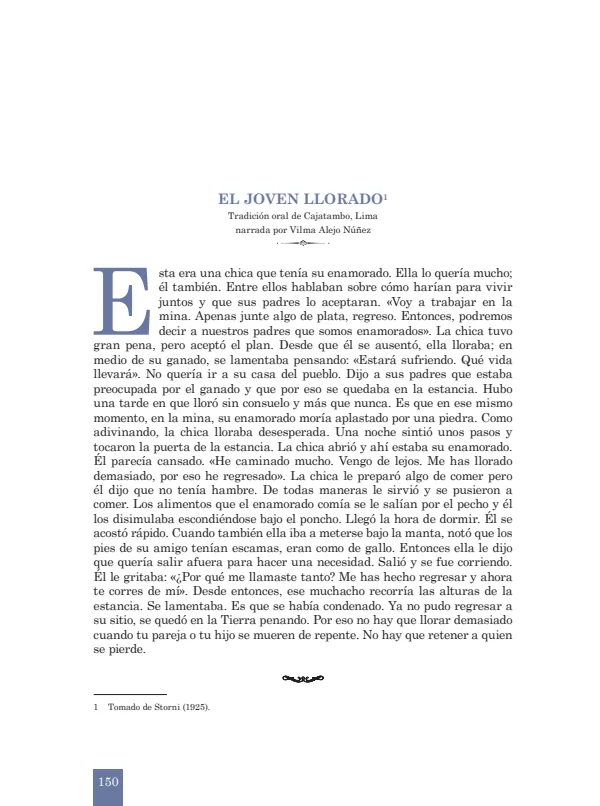 El joven llorado. Tradición oral de Cajatambo, Lima narrada por Vilma Alejo Núñez - 3.° grado de Secundaria (MINEDU) PDF 1 Portada de El joven llorado. Tradición oral de Cajatambo, Lima narrada por Vilma Alejo Núñez - 3.° - 3.º grado de Secundaria - MINEDU