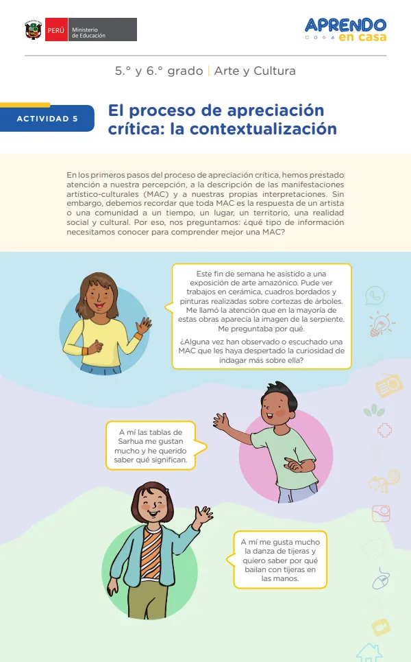El proceso de apreciación crítica: la contextualización - Primaria (MINEDU) PDF 1 Portada de El proceso de apreciación crítica: la contextualización - Primaria - MINEDU