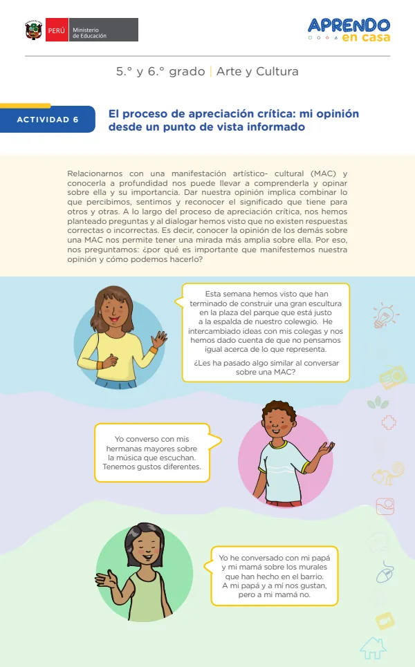 El proceso de apreciación crítica: mi opinión desde un punto de vista informado (MINEDU) PDF 1 Portada de El proceso de apreciación crítica: mi opinión desde un punto de vista informado - Primaria - MINEDU