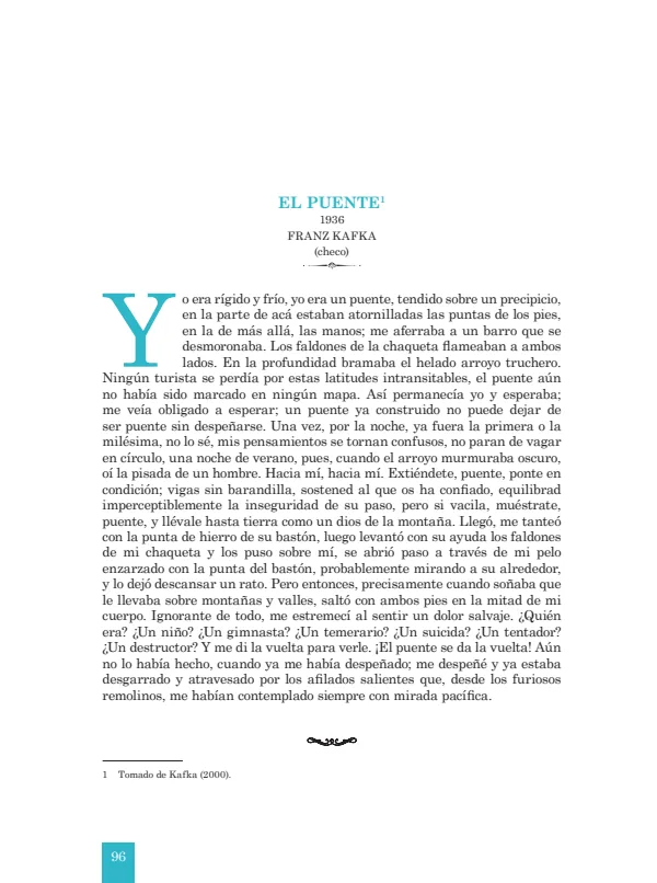 El puente: 1936. Franz Kafka - 3.° grado de Secundaria (MINEDU) PDF 1 Portada de El puente: 1936. Franz Kafka - 3.° grado de Secundaria - MINEDU