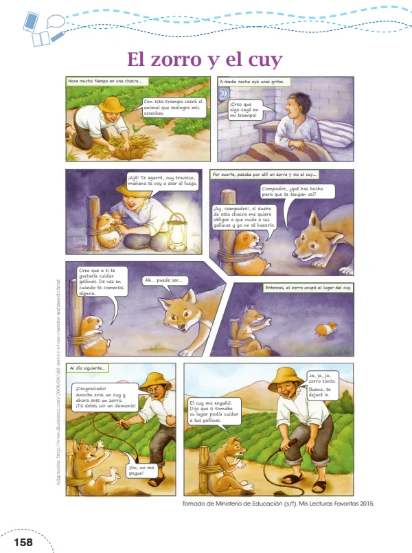 El zorro y el cuy - 6.° grado de Primaria (MINEDU) PDF 1 Portada de El zorro y el cuy - 6.° grado de Primaria - MINEDU