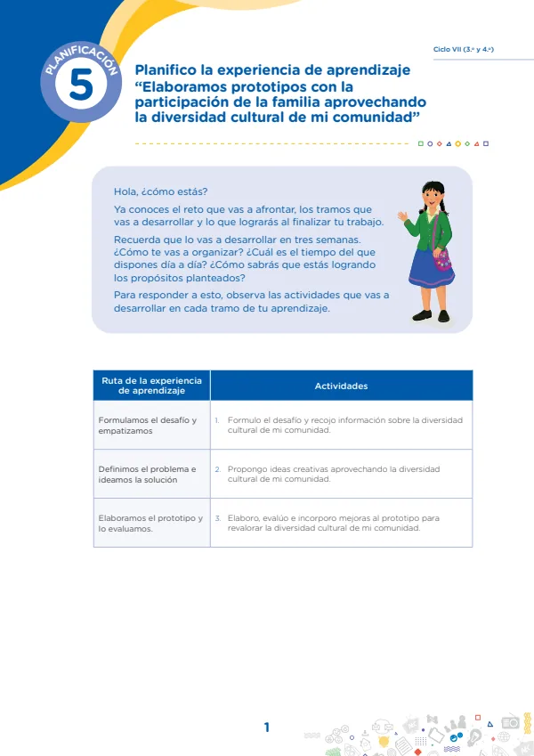 Elaboramos prototipos con la participación de la familia aprovechando la diversidad cultural de mi comunidad (MINEDU) PDF 1 Portada de Elaboramos prototipos con la participación de la familia aprovechando la diversidad - Secundaria - MINEDU