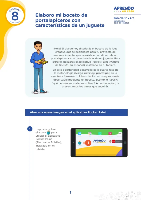 Elaboro mi boceto de portalapicero - Secundaria (MINEDU) PDF 1 Portada de Elaboro mi boceto de portalapicero - Secundaria - MINEDU