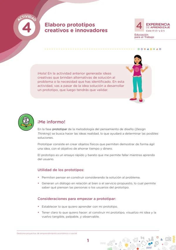 Elaboro prototipos creativos e innovadores - Secundaria (MINEDU) PDF 1 Portada de Elaboro prototipos creativos e innovadores - Secundaria - MINEDU