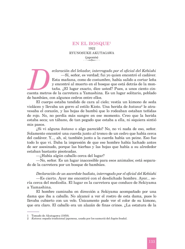 En el bosque: 1922 Ryunosuke Akutagawa - 5.° grado de Secundaria (MINEDU) PDF 1 Portada de En el bosque: 1922 Ryunosuke Akutagawa - 5.° grado de Secundaria - MINEDU