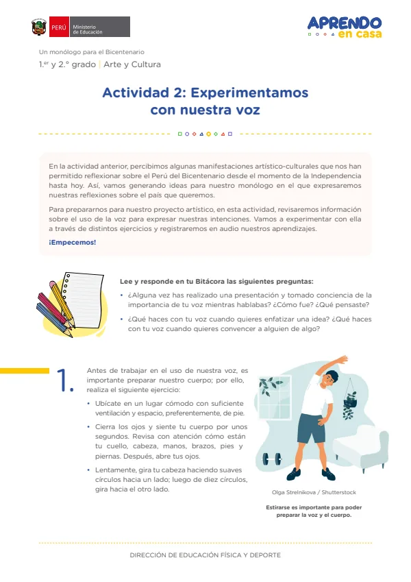 Experimentamos con nuestra voz , 1.er y 2. grado (MINEDU) PDF 1 Portada de Experimentamos con nuestra voz , 1.er y 2. grado - MINEDU